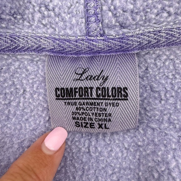 Comfort Colors Seaside Florida 30A Purple Garment Dyed Full Zip Hoodie Womens XL - Picture 5 of 8